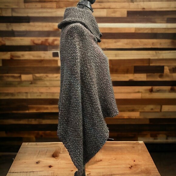 John Branigan Weavers Wool Women’s Shawl Collar MultiColor Brown Handmade O/S - Picture 4 of 8